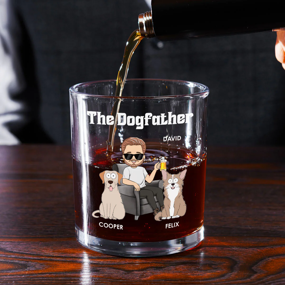The Dogfather - Personalized Custom Whiskey Glass - Image 2