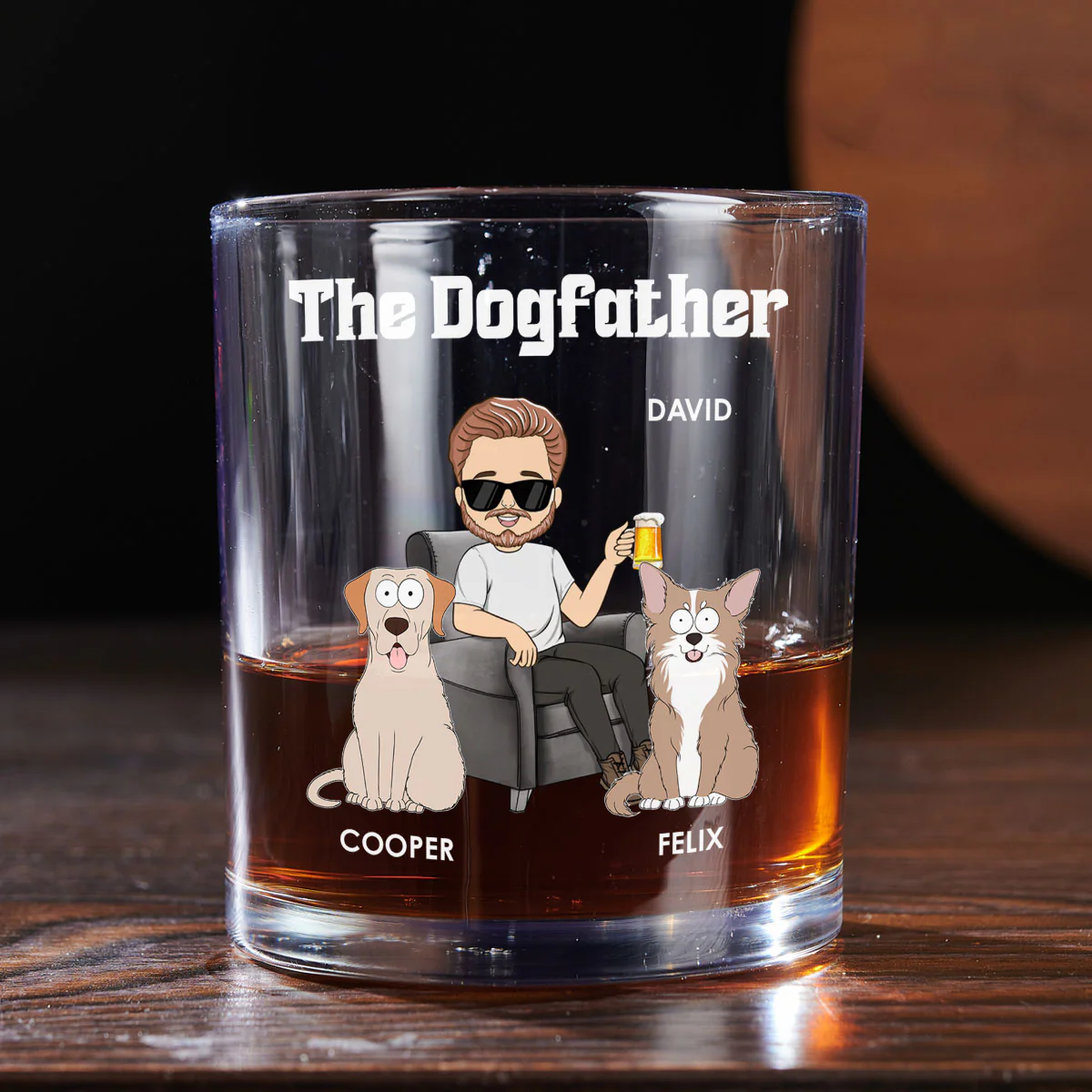 The Dogfather - Personalized Custom Whiskey Glass - Image 3
