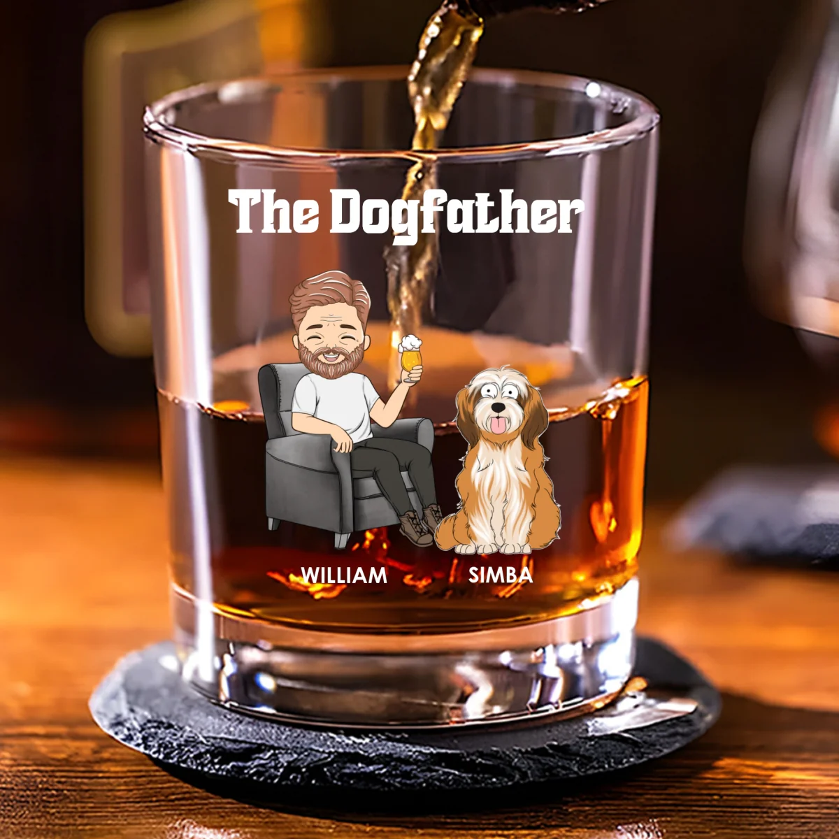 The Dogfather - Personalized Custom Whiskey Glass - Image 5