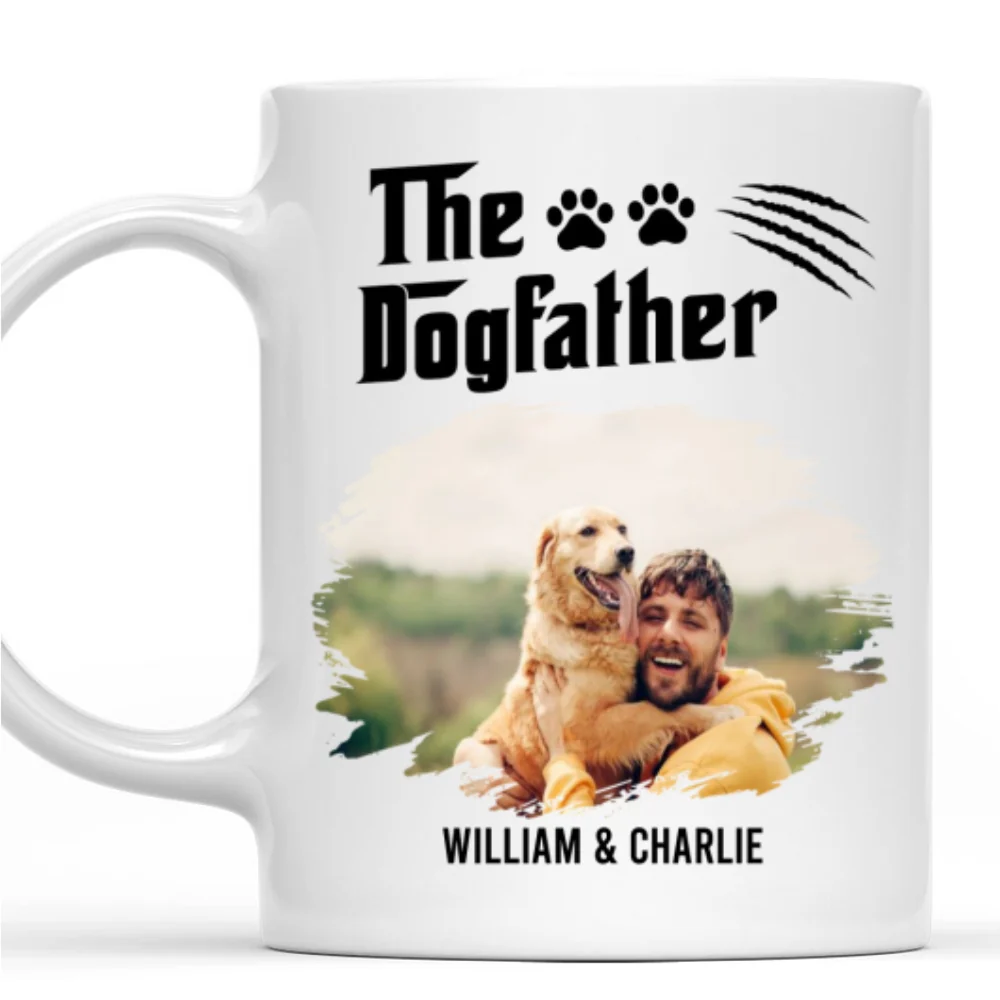 The Dogfather Photo - Personalized Custom Coffee Mug - Image 4