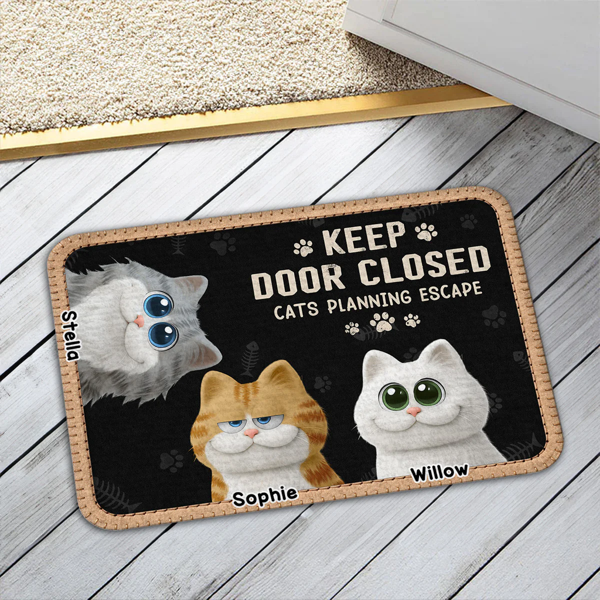 The Door Should Be Closed - Personalized Custom 3D Effect Doormat - Image 2