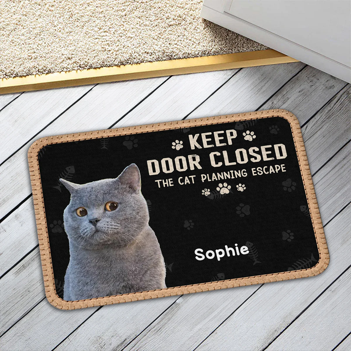The Door Should Be Closed Photo - Personalized Custom 3D Effect Doormat - Image 2