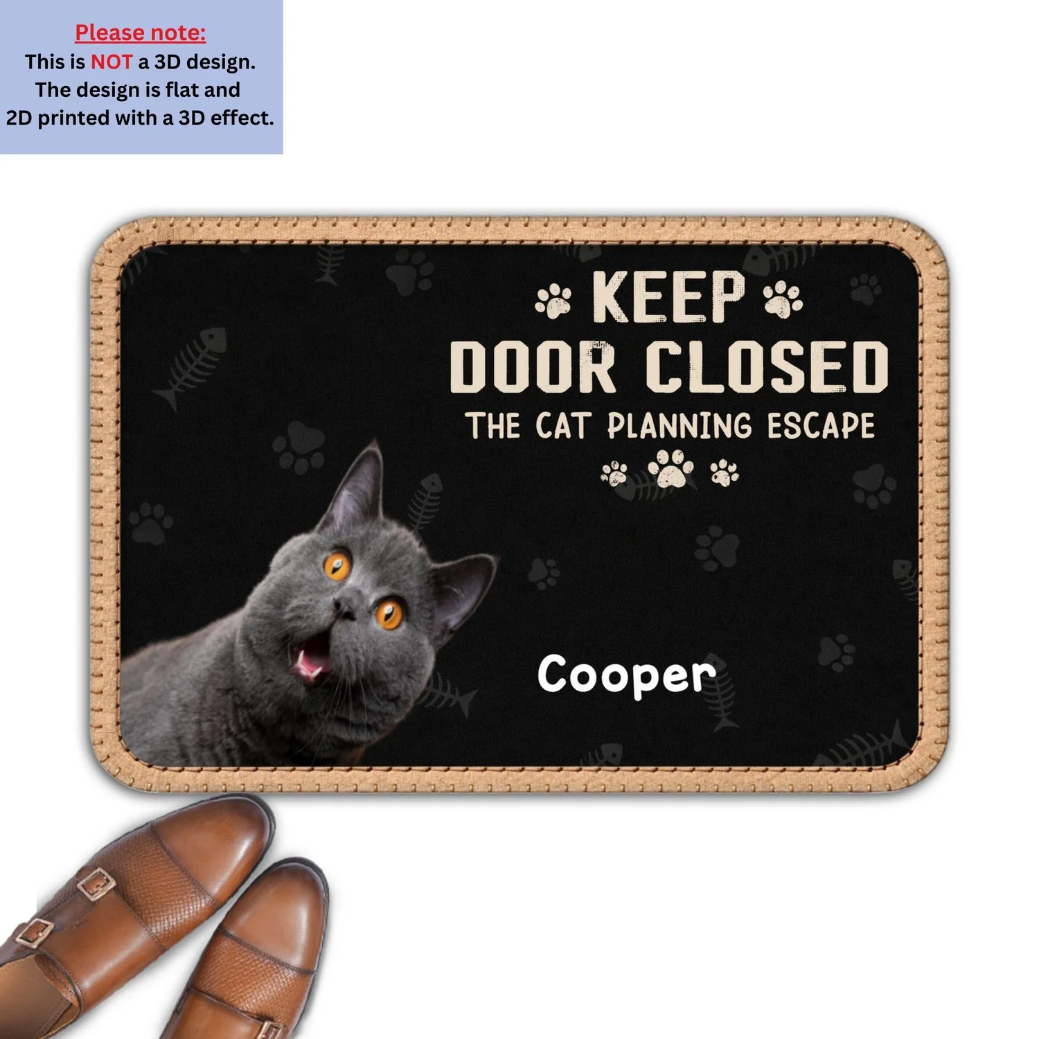 The Door Should Be Closed Photo - Personalized Custom 3D Effect Doormat - Image 4