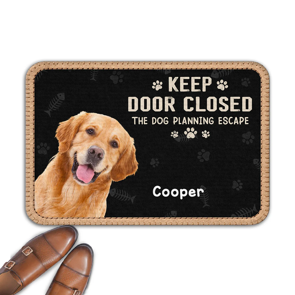 The Door Should Be Closed Ver Dog Photo - Personalized Custom 3D Effect Doormat