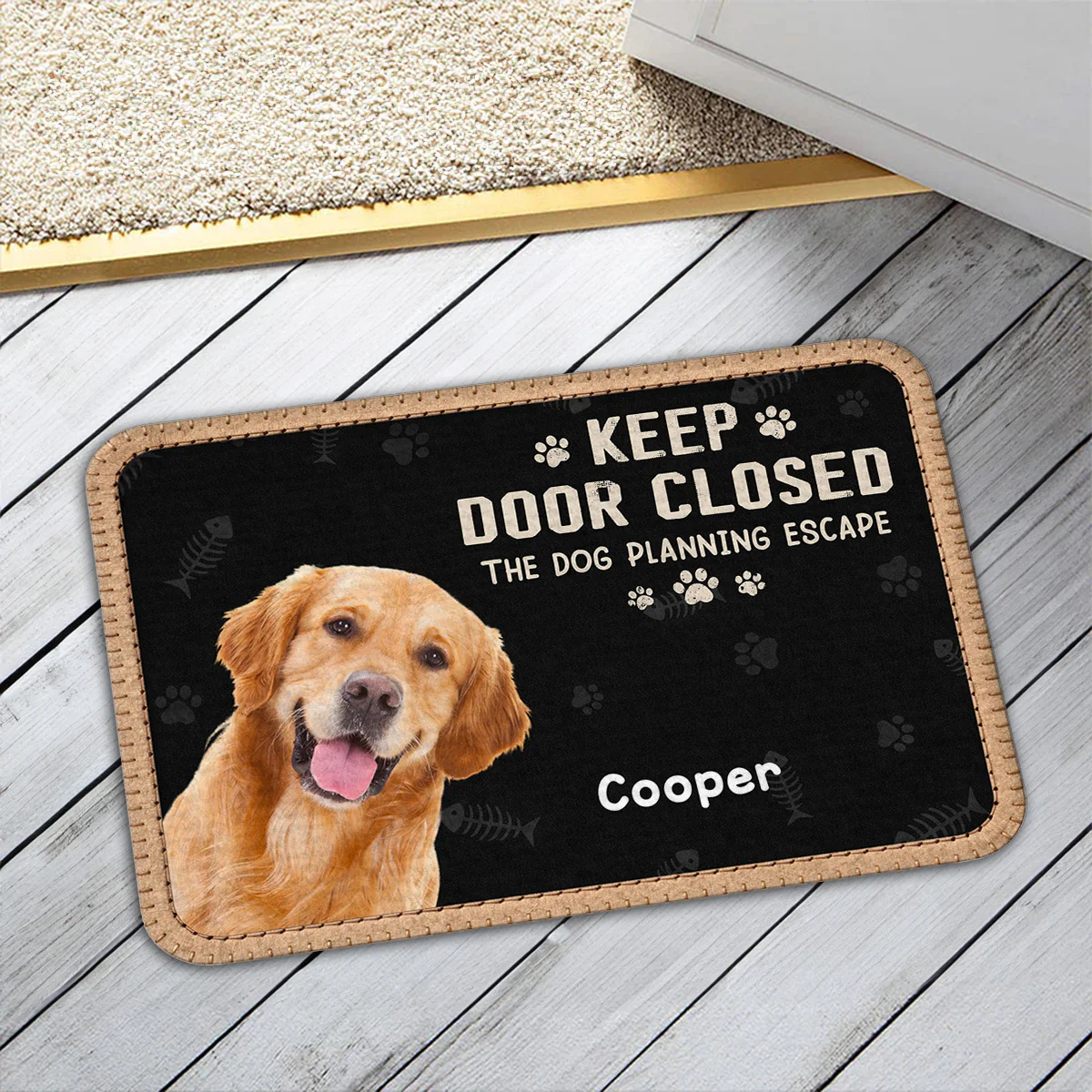 The Door Should Be Closed Ver Dog Photo - Personalized Custom 3D Effect Doormat - Image 2