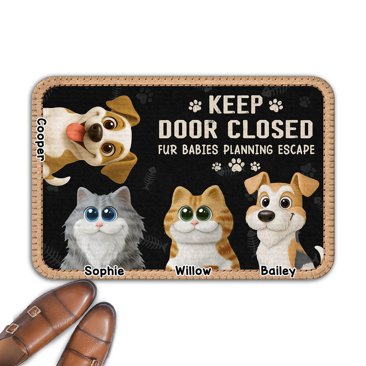 The Door Should Be Closed Ver Pet - Personalized Custom 3D Effect Doormat