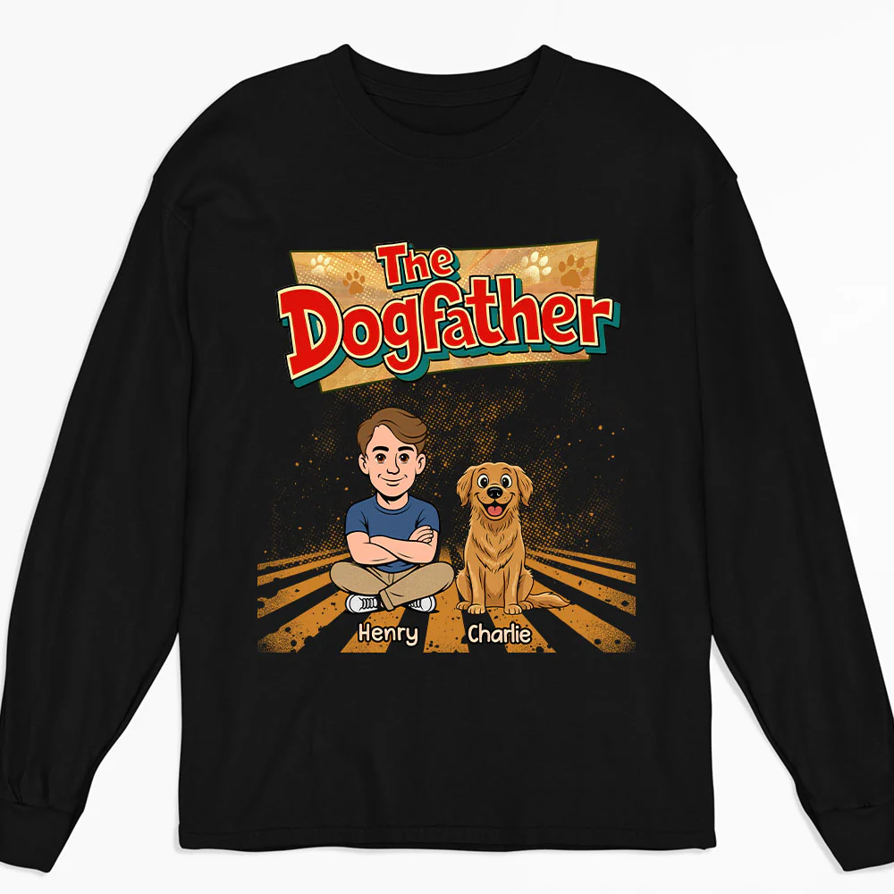The Father Of Baby Dog - Personalized Custom Long Sleeve T-Shirt