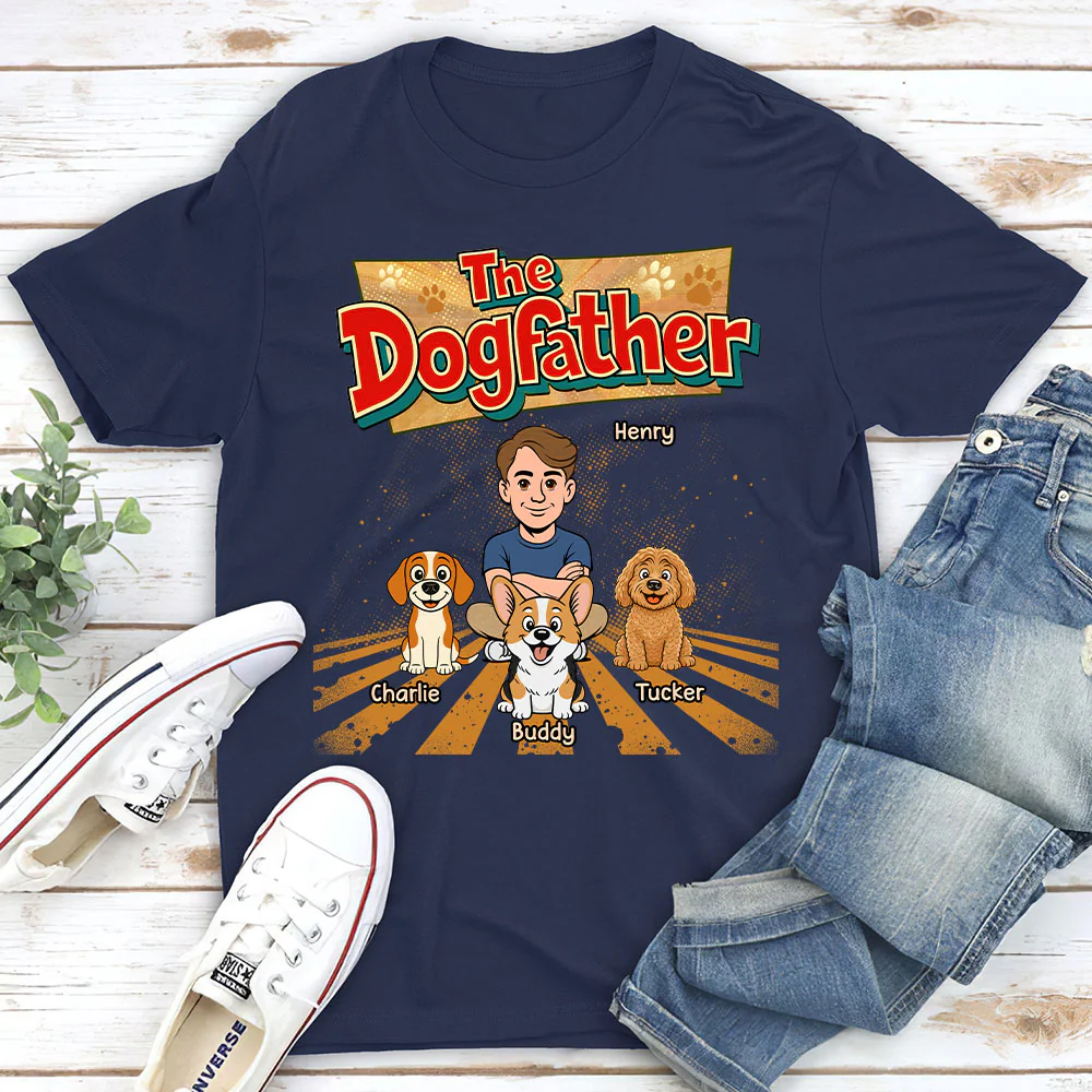 The Father Of Baby Dog - Personalized Custom Unisex T-Shirt - Image 2