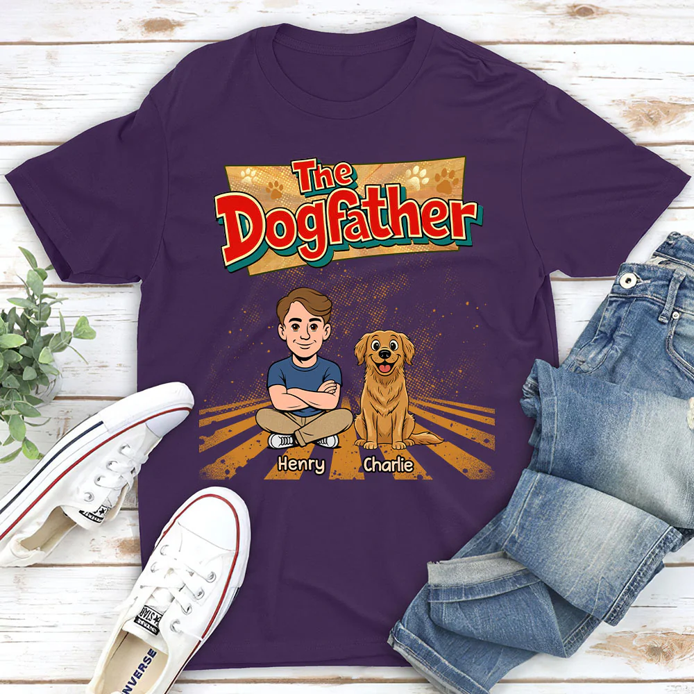 The Father Of Baby Dog - Personalized Custom Unisex T-Shirt - Image 4