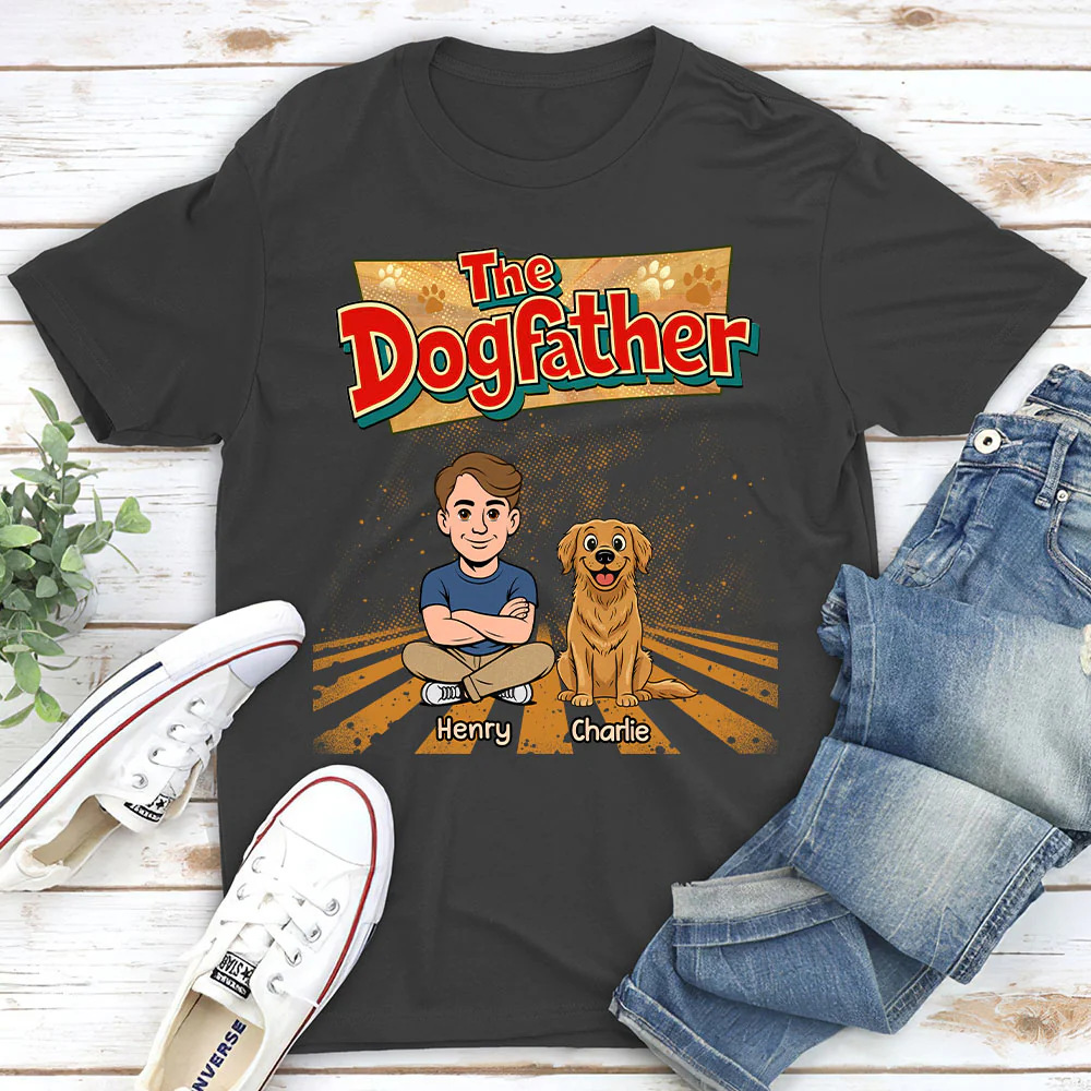 The Father Of Baby Dog - Personalized Custom Unisex T-Shirt - Image 5