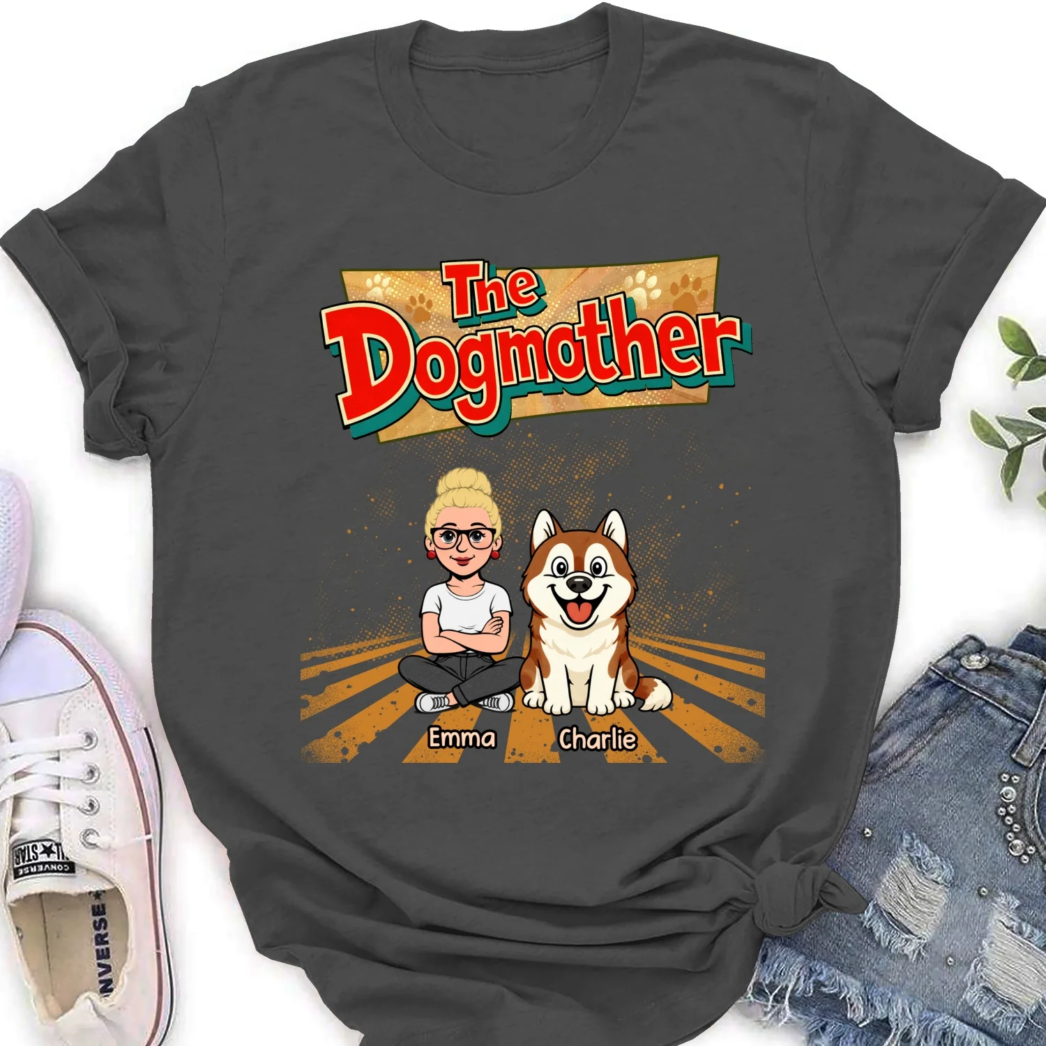 The Father Of Baby Dog - Personalized Custom Women's T-Shirt - Image 10