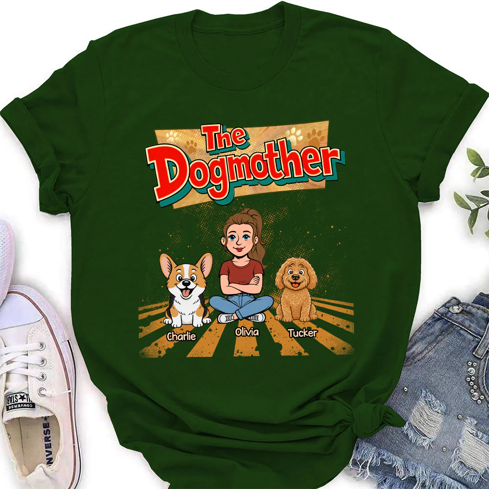 The Father Of Baby Dog - Personalized Custom Women's T-Shirt - Image 3