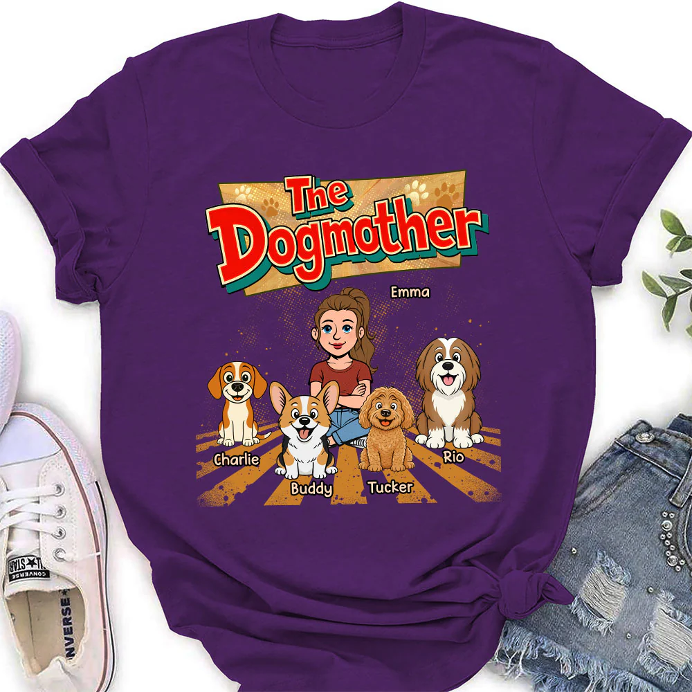 The Father Of Baby Dog - Personalized Custom Women's T-Shirt - Image 4