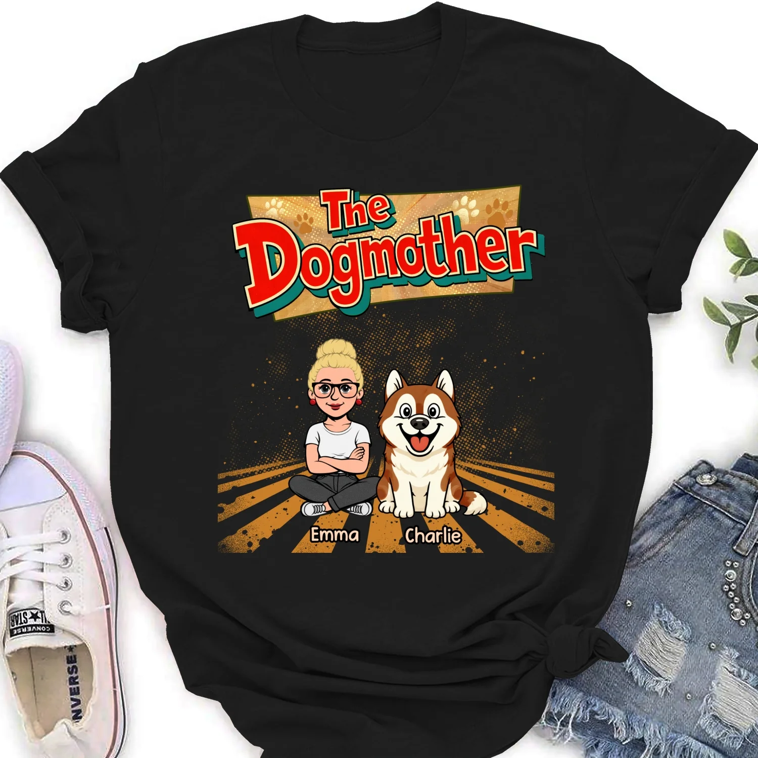 The Father Of Baby Dog - Personalized Custom Women's T-Shirt - Image 6