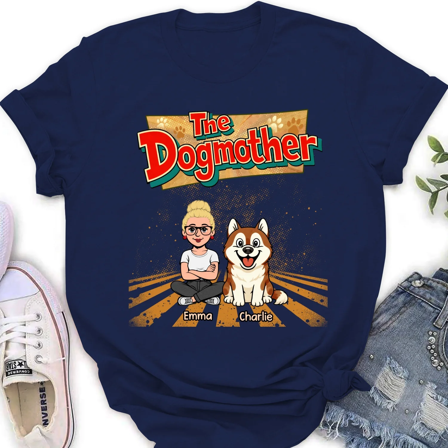 The Father Of Baby Dog - Personalized Custom Women's T-Shirt - Image 7
