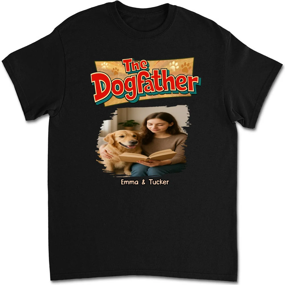 The Father Of Baby Dog Photo - Personalized Custom Unisex T-Shirt - Image 4