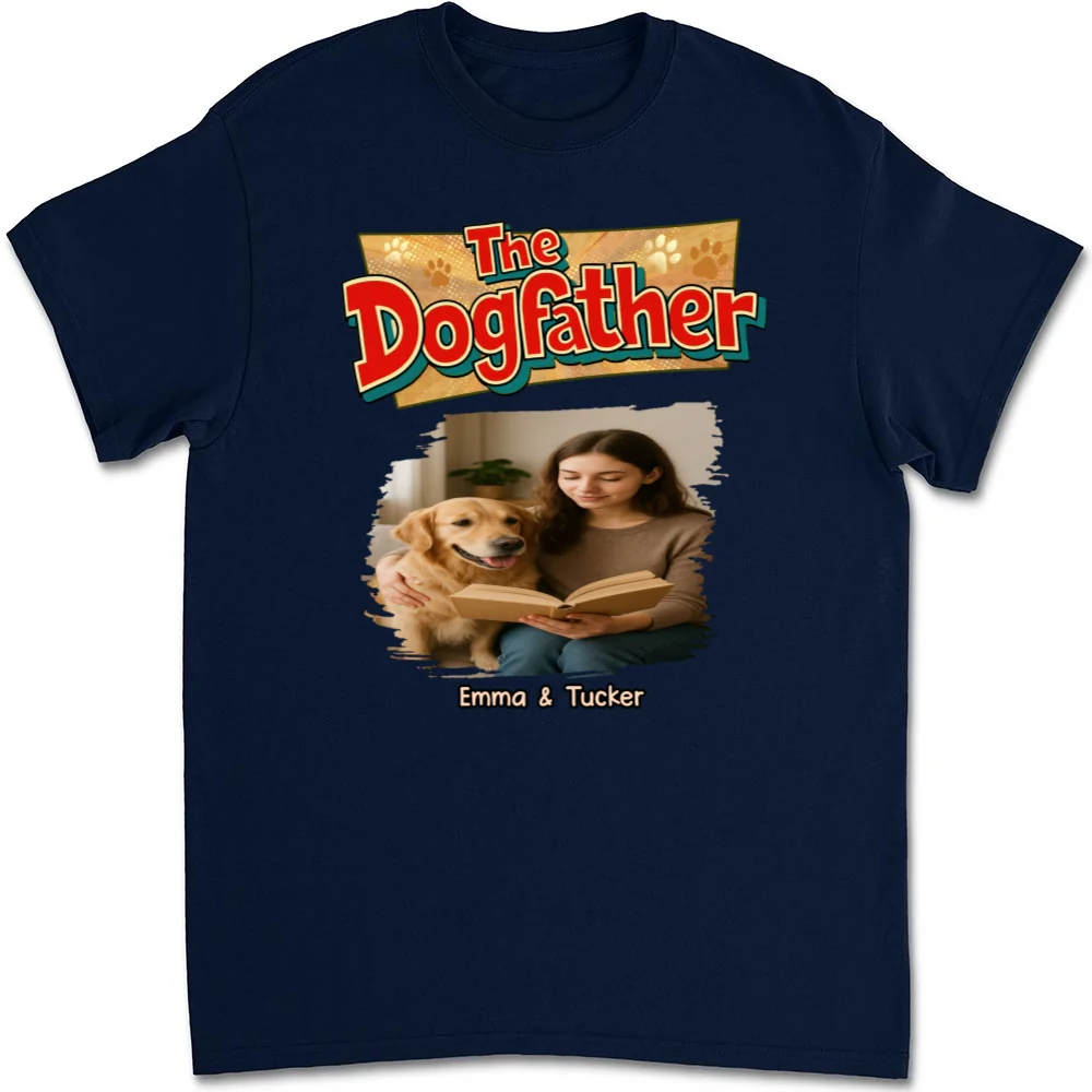 The Father Of Baby Dog Photo - Personalized Custom Unisex T-Shirt - Image 5