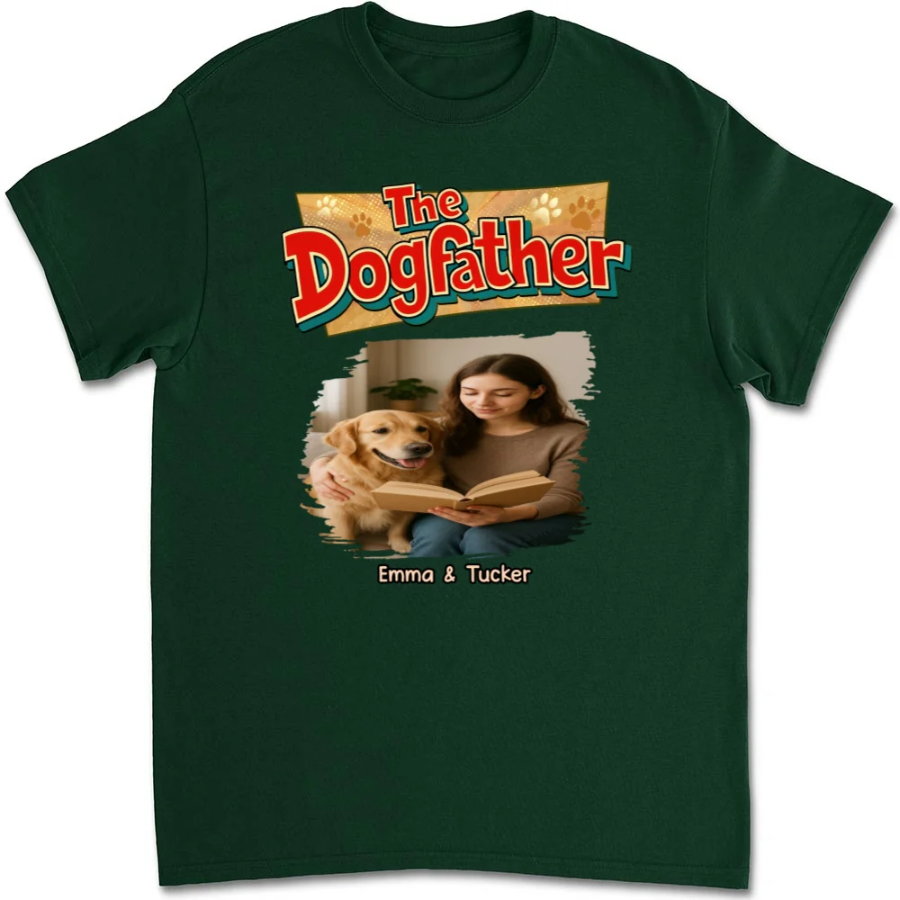 The Father Of Baby Dog Photo - Personalized Custom Unisex T-Shirt - Image 6
