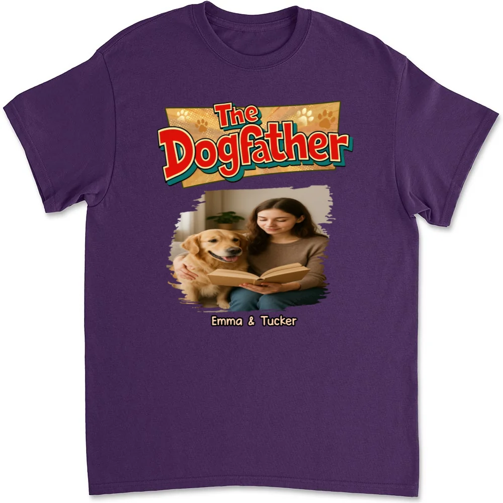 The Father Of Baby Dog Photo - Personalized Custom Unisex T-Shirt - Image 7