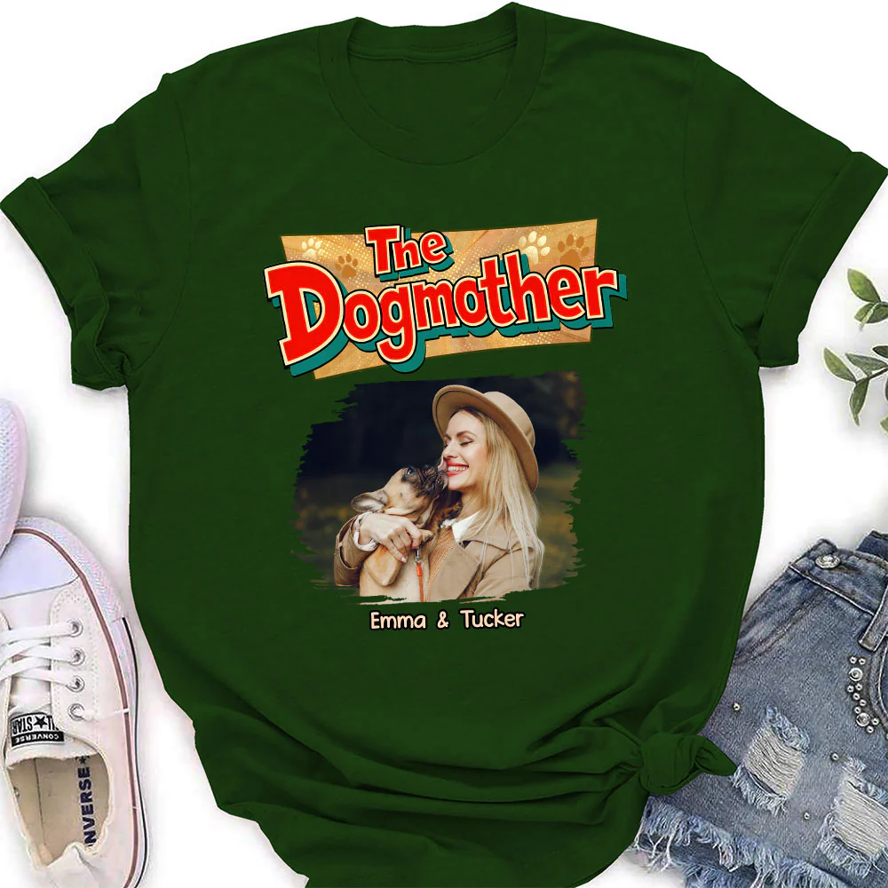 The Father Of Baby Dog Photo - Personalized Custom Women's T-Shirt - Image 2