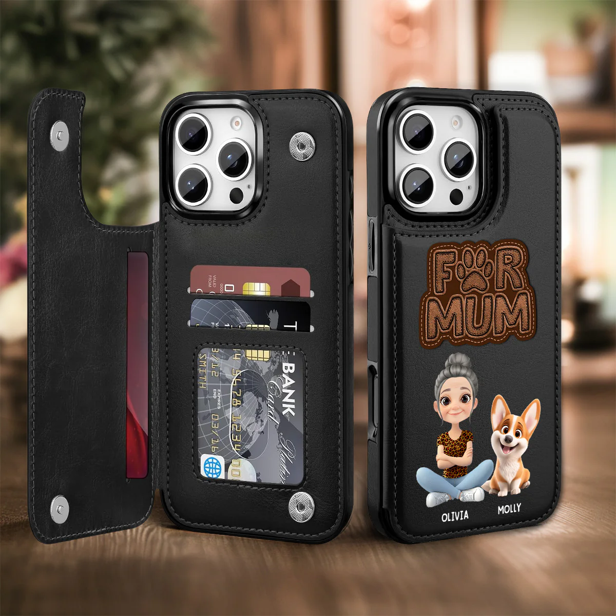 The Fur Mom - Personalized Custom Leather Phone Case - Image 4