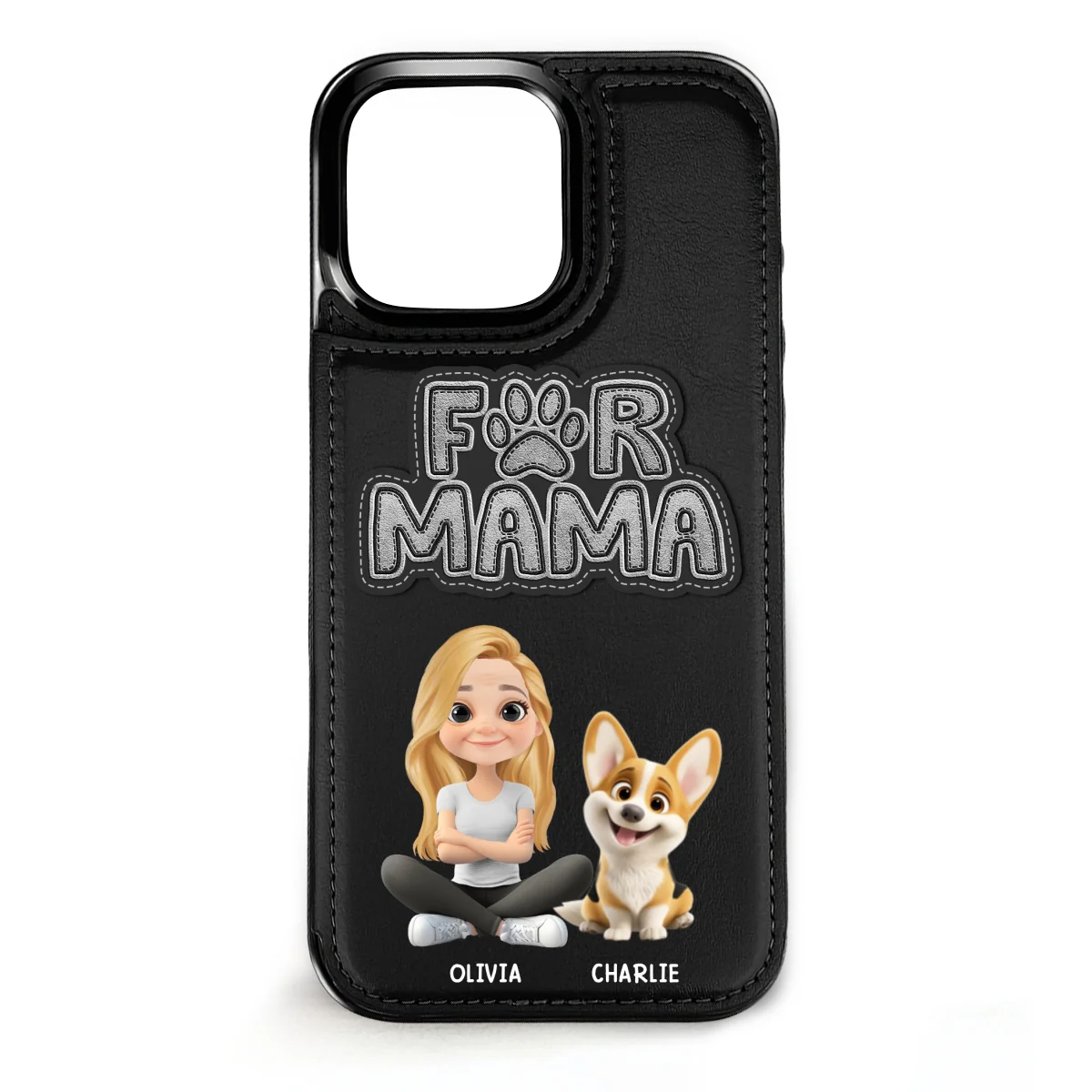 The Fur Mom - Personalized Custom Leather Phone Case - Image 9