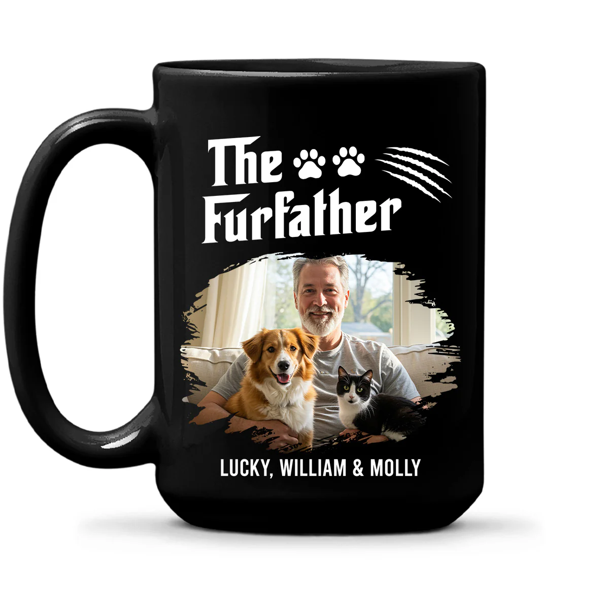 The Furfather Dark Ver Photo - Personalized Custom Coffee Mug - Image 2