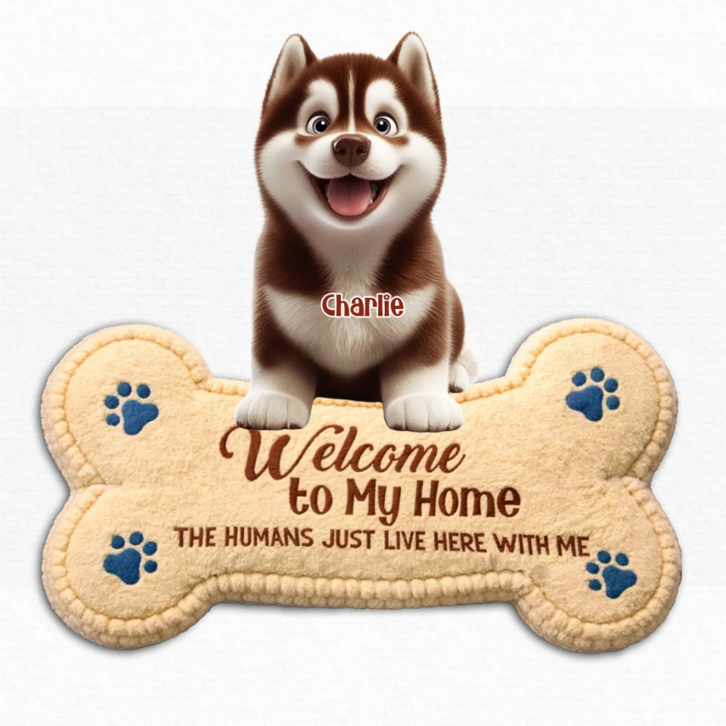 The Humans Live With Lovely Dogs - Personalized Custom Doormat - Image 7