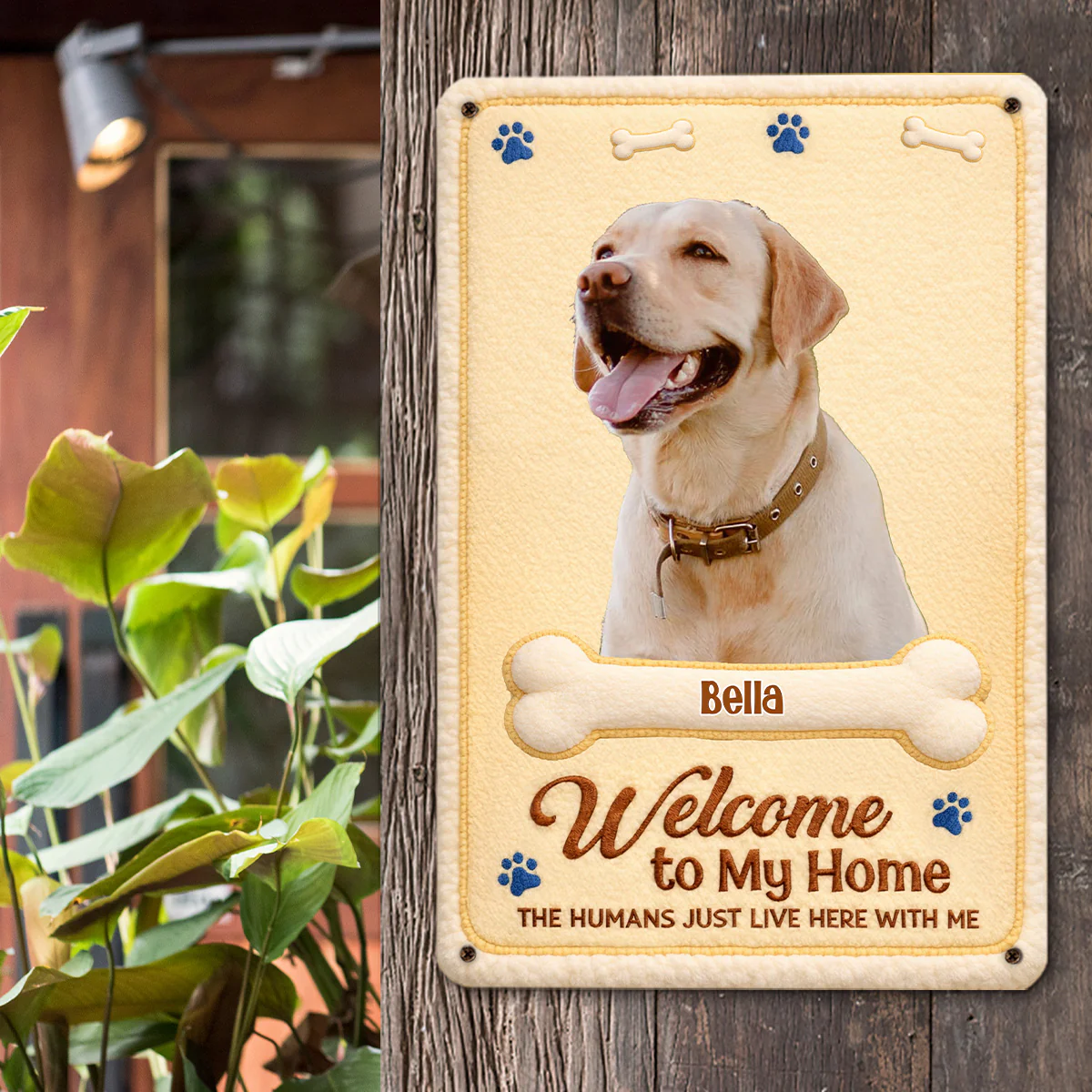 The Humans Live With Lovely Dogs Photo - Personalized Custom 3D Effect Metal Sign - Image 2