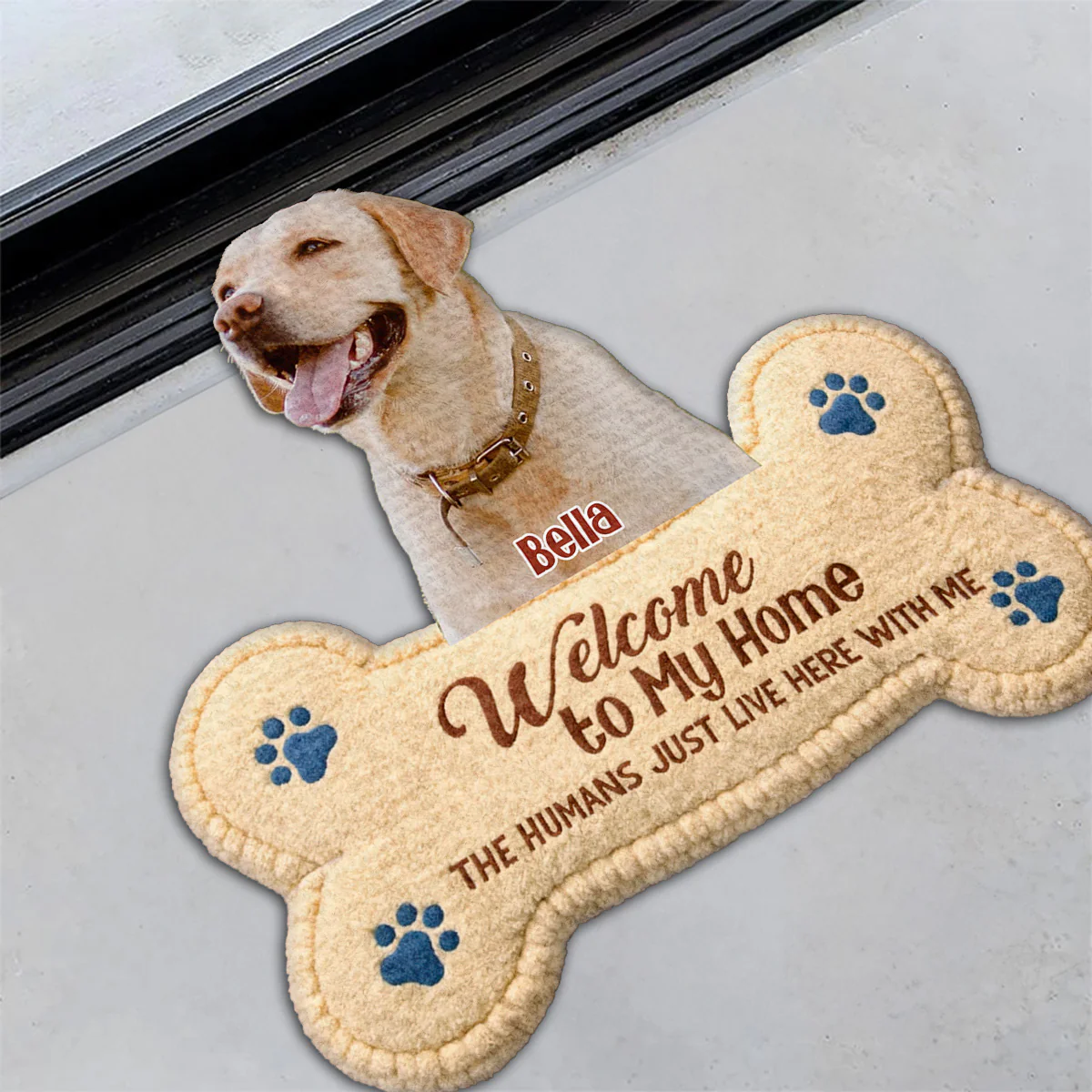 The Humans Live With Lovely Dogs Photo - Personalized Custom Doormat - Image 2