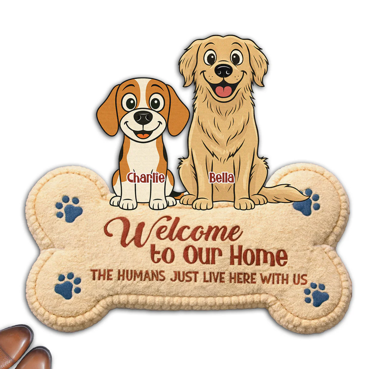 The Humans Live With Storybook Dogs - Personalized Custom Doormat