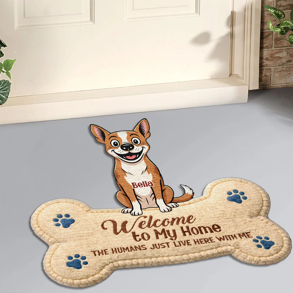 The Humans Live With Storybook Dogs - Personalized Custom Doormat - Image 3