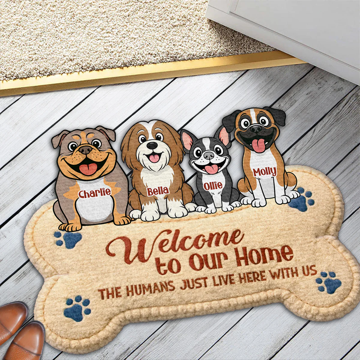 The Humans Live With Storybook Dogs - Personalized Custom Doormat - Image 5
