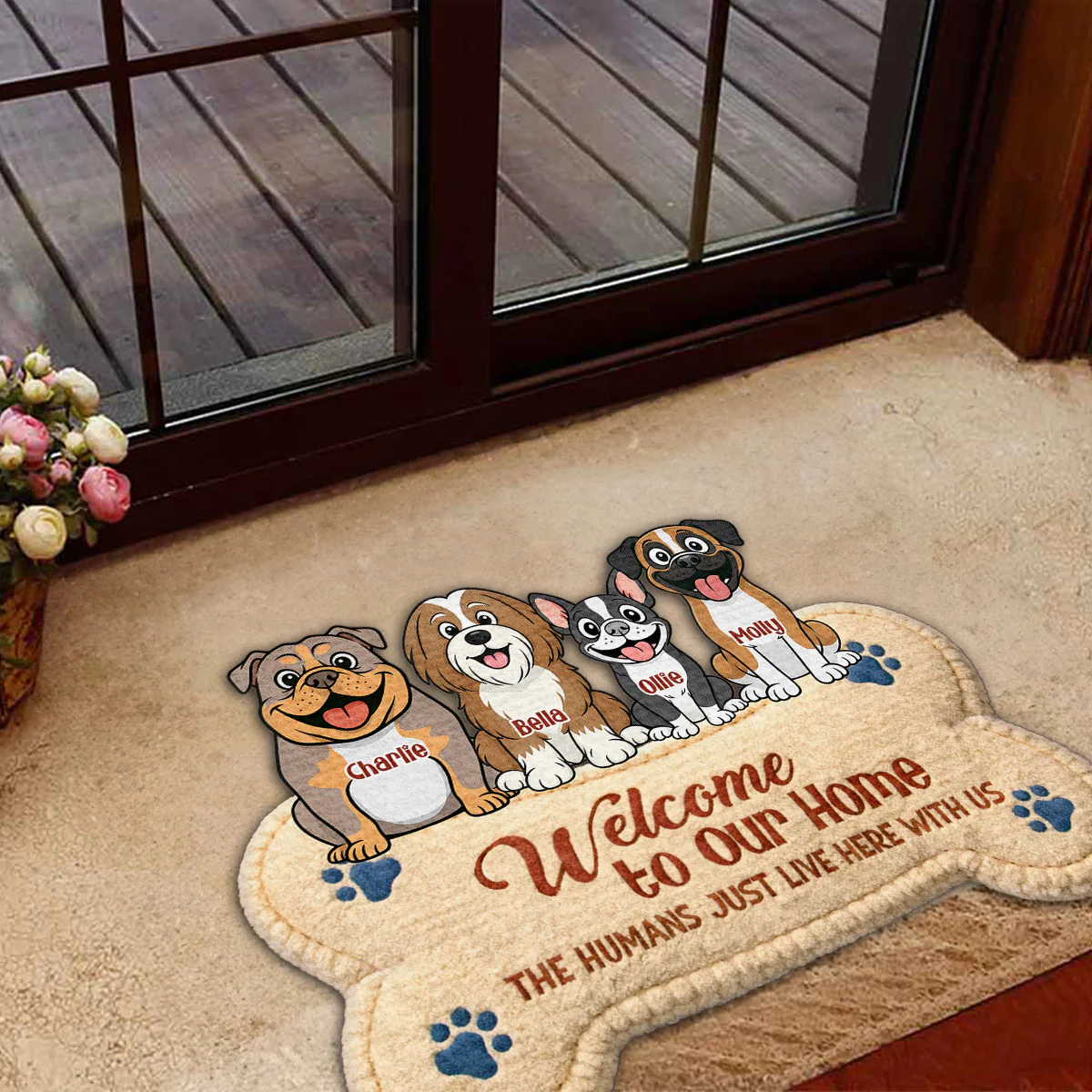 The Humans Live With Storybook Dogs - Personalized Custom Doormat - Image 6