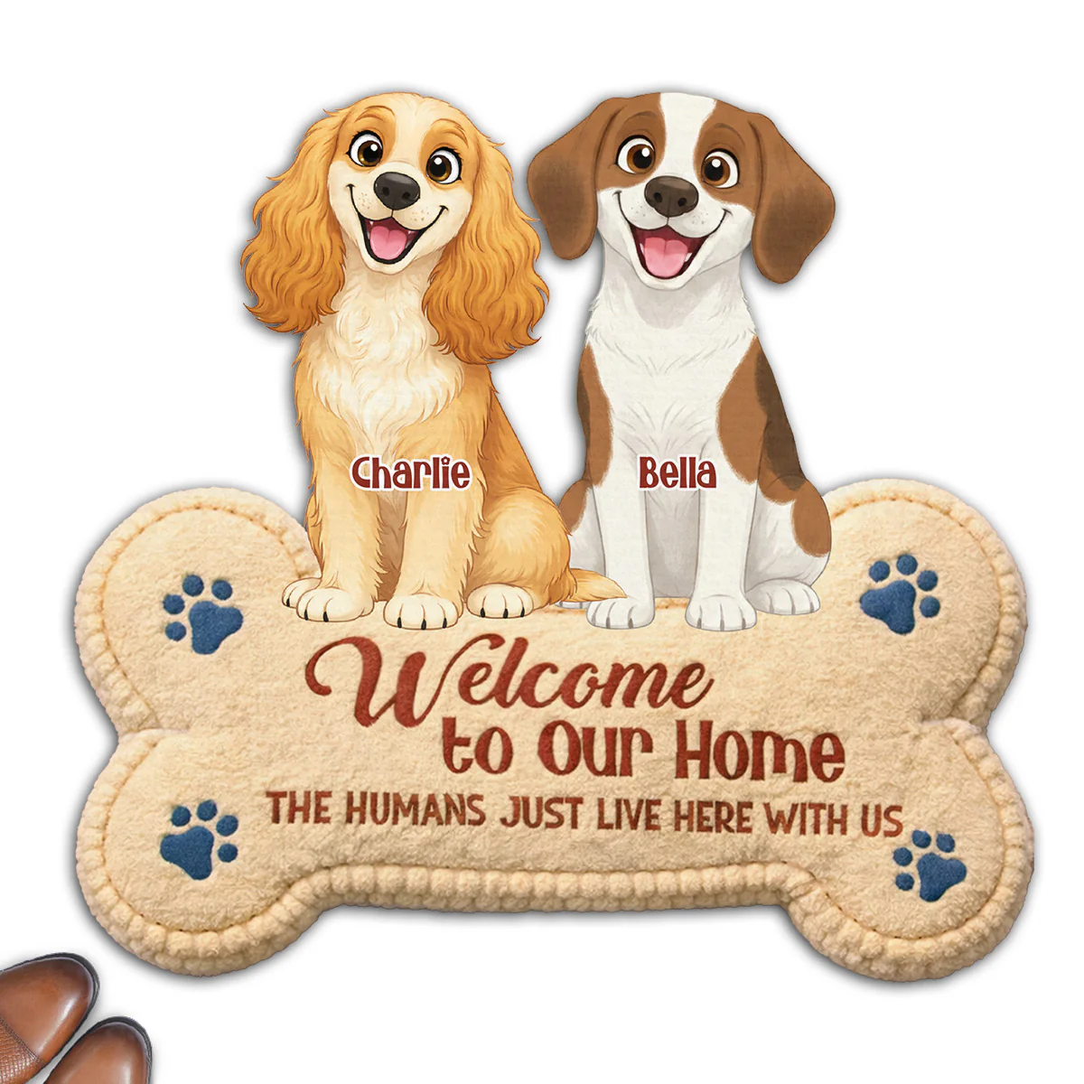 The Humans Live With Storybook Dogs - Personalized Custom Doormat