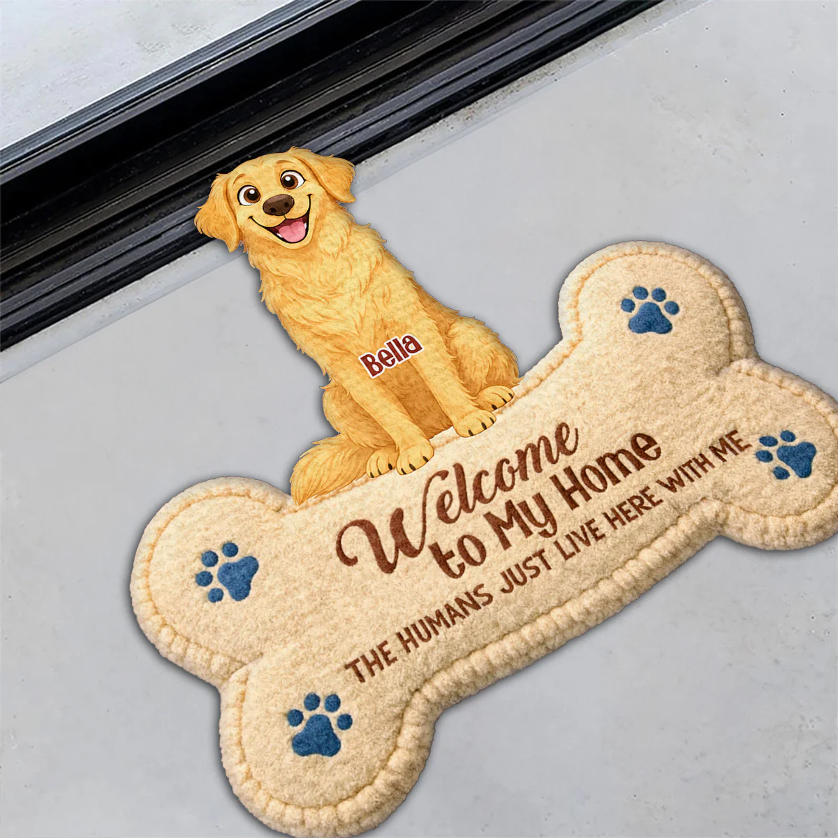 The Humans Live With Storybook Dogs - Personalized Custom Doormat - Image 2
