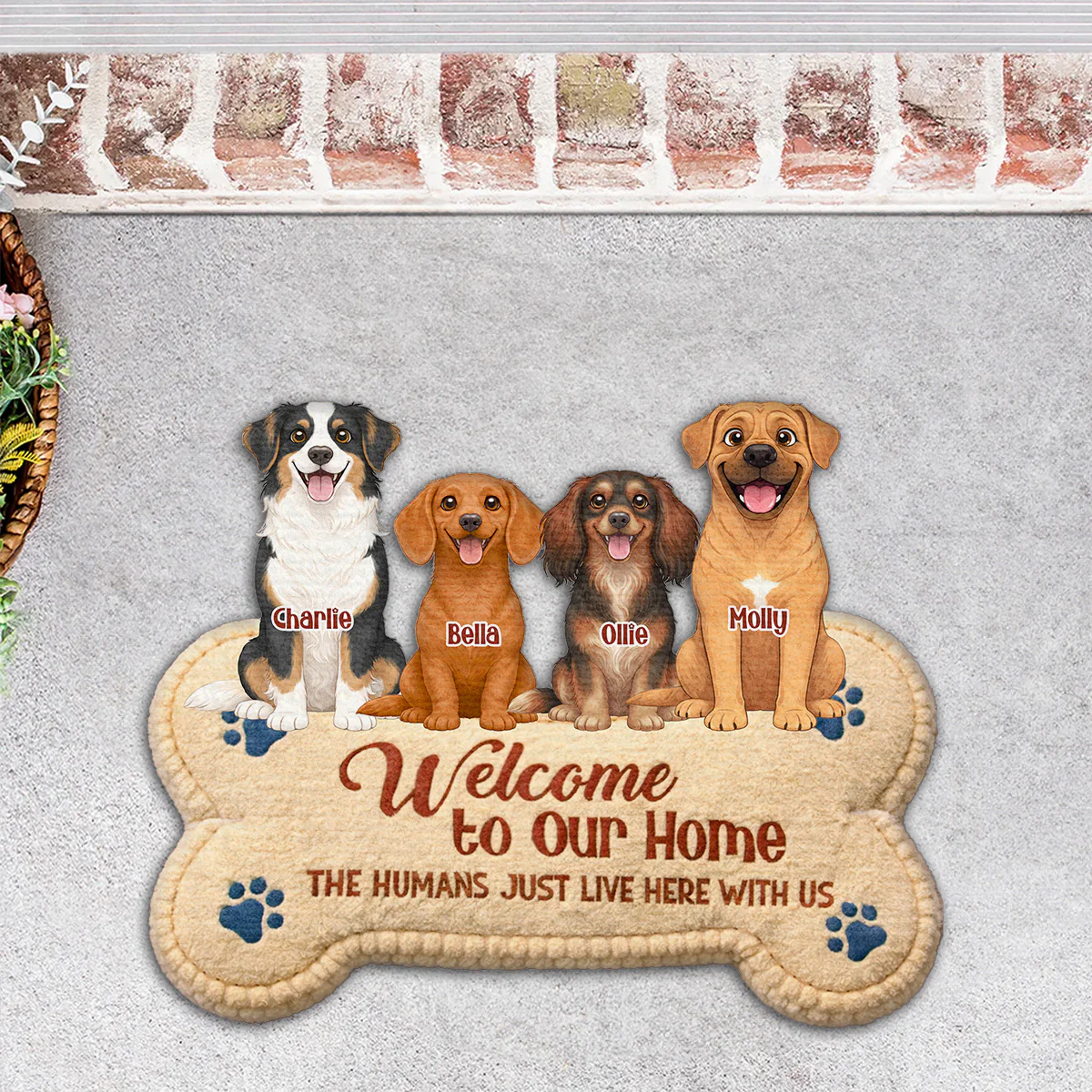The Humans Live With Storybook Dogs - Personalized Custom Doormat - Image 6