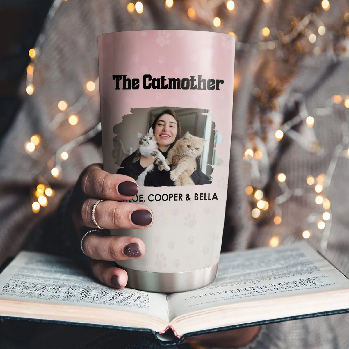 The Lovely Catmother Photo - Personalized Custom Tumbler - Image 2