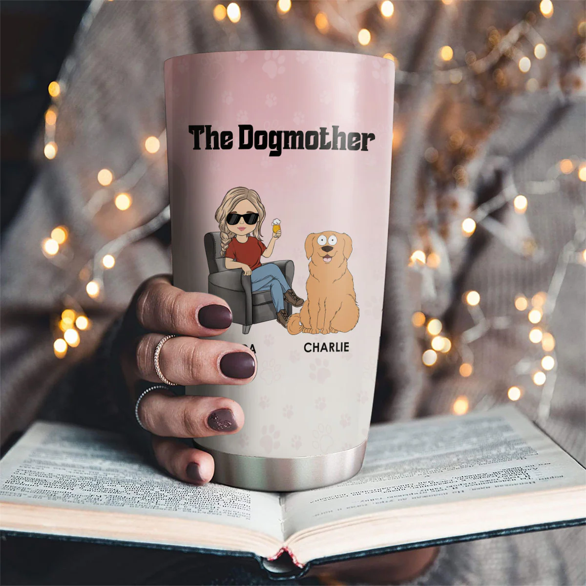The Lovely Dogmother - Personalized Custom Tumbler - Image 2