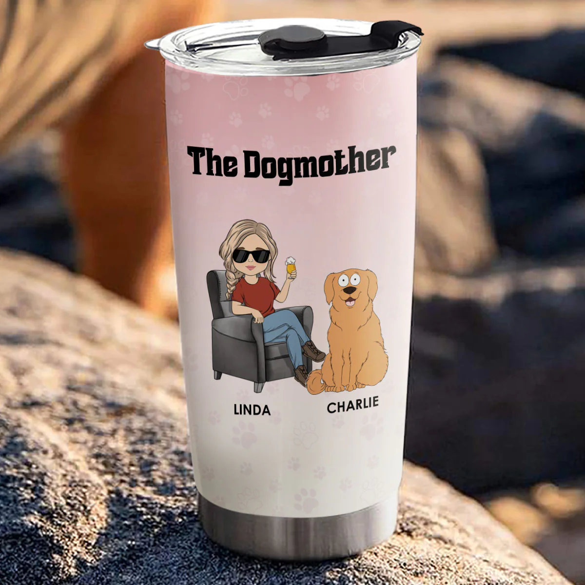The Lovely Dogmother - Personalized Custom Tumbler - Image 3
