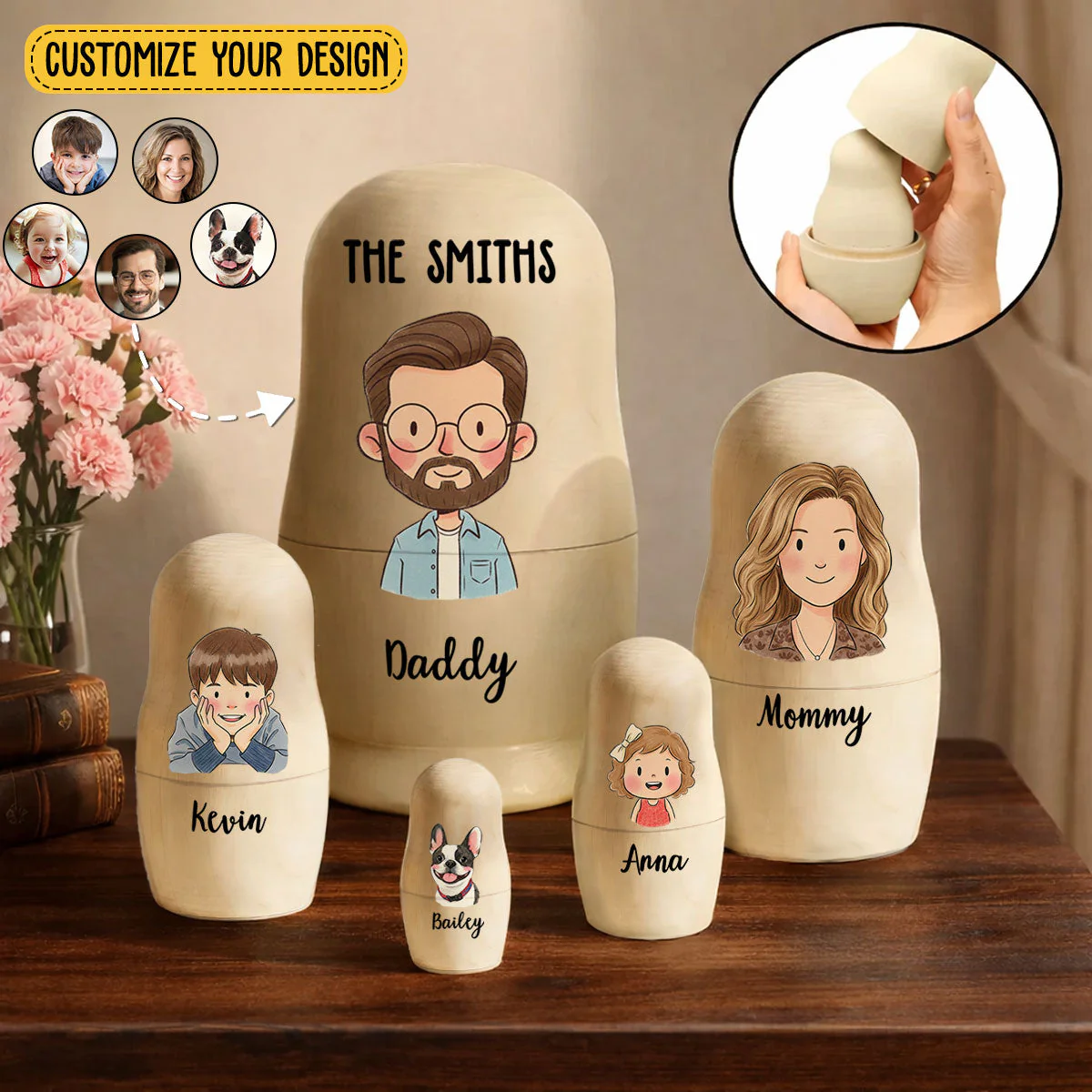 The Lovely Family - Personalized Custom Nesting Doll - Image 9