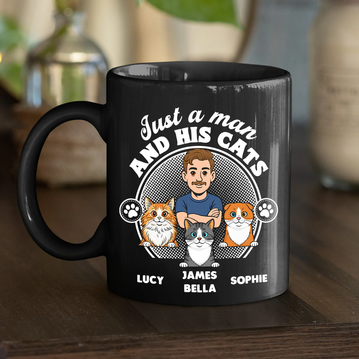 The Man And The Cat - Personalized Custom Coffee Mug - Image 2