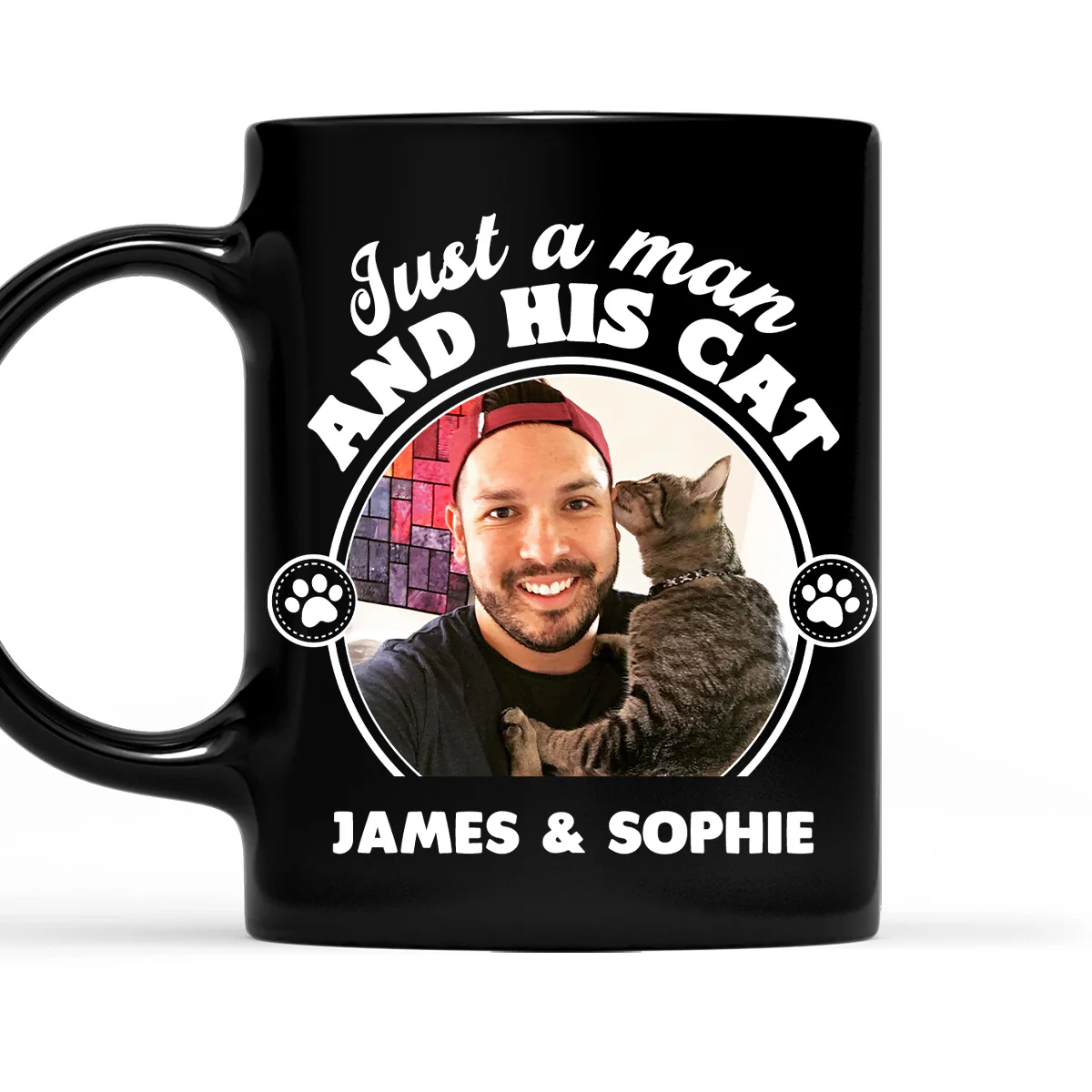 The Man And The Cat Photo - Personalized Custom Coffee Mug
