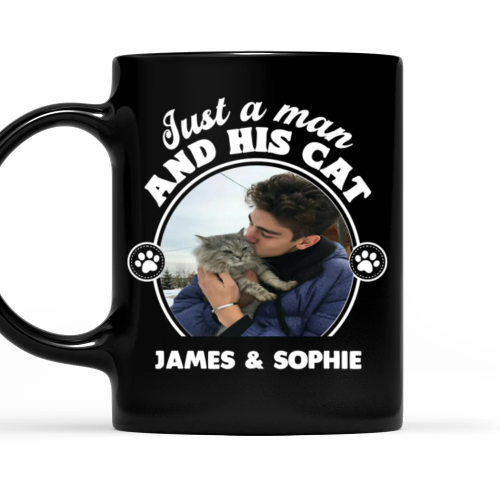 The Man And The Cat Photo - Personalized Custom Coffee Mug - Image 6