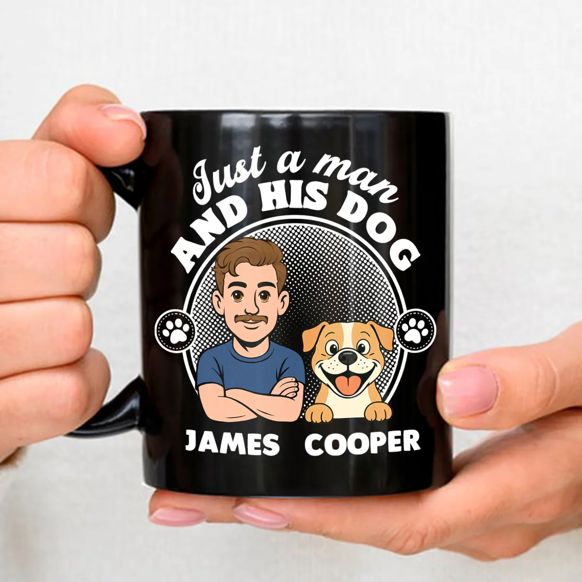 The Man And The Dog - Personalized Custom Coffee Mug - Image 5
