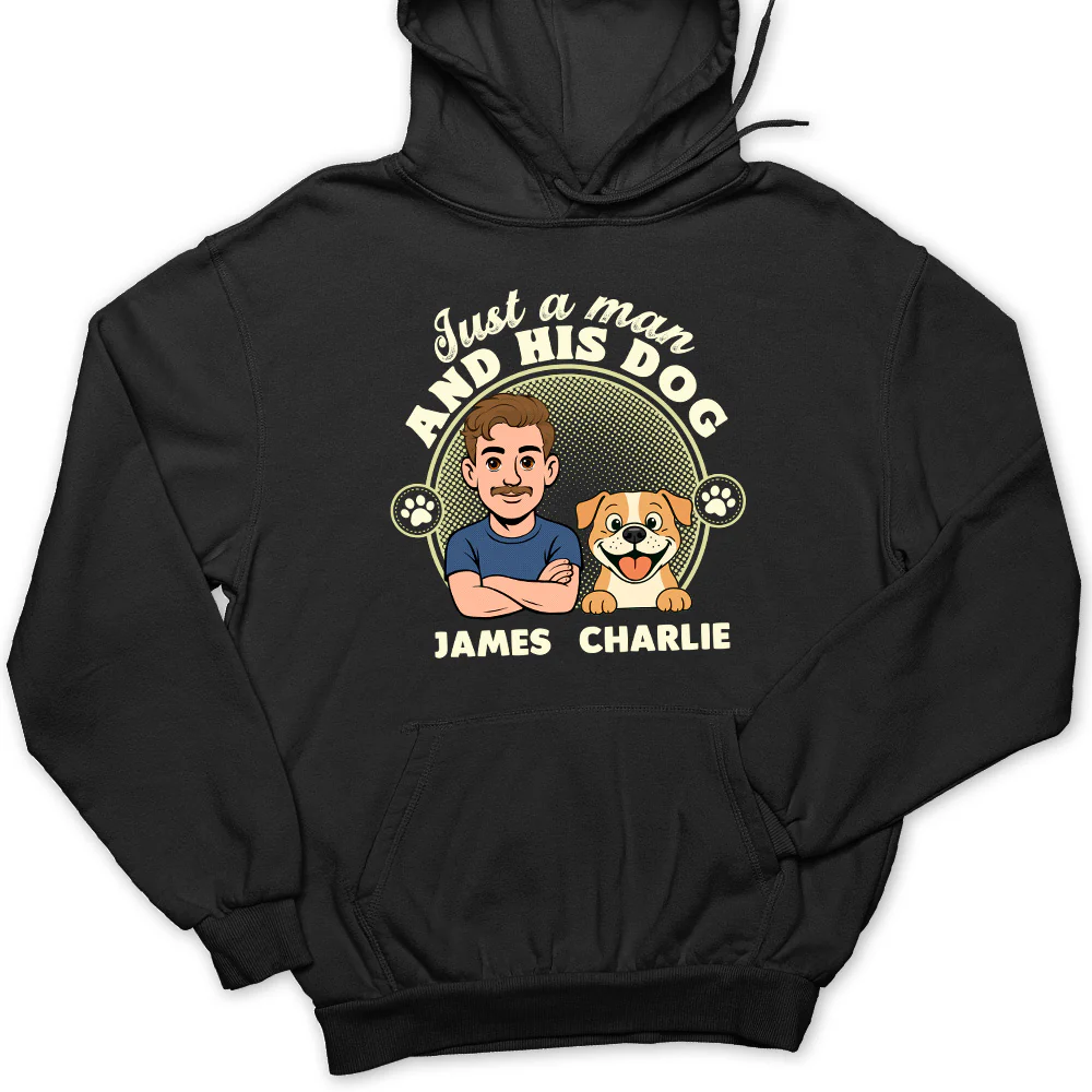 The Man And The Dog - Personalized Custom Hoodie