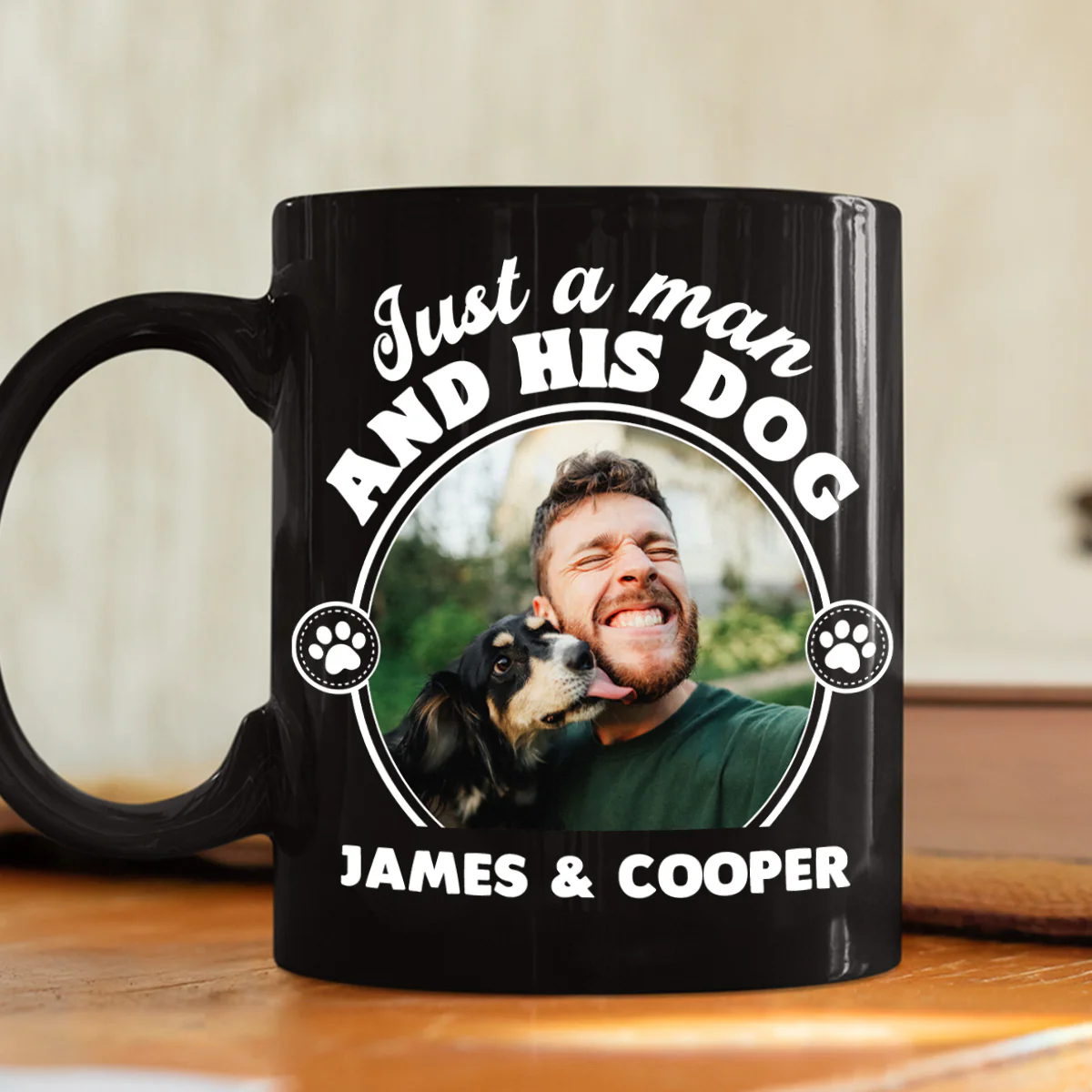 The Man And The Dog Photo - Personalized Custom Coffee Mug - Image 3