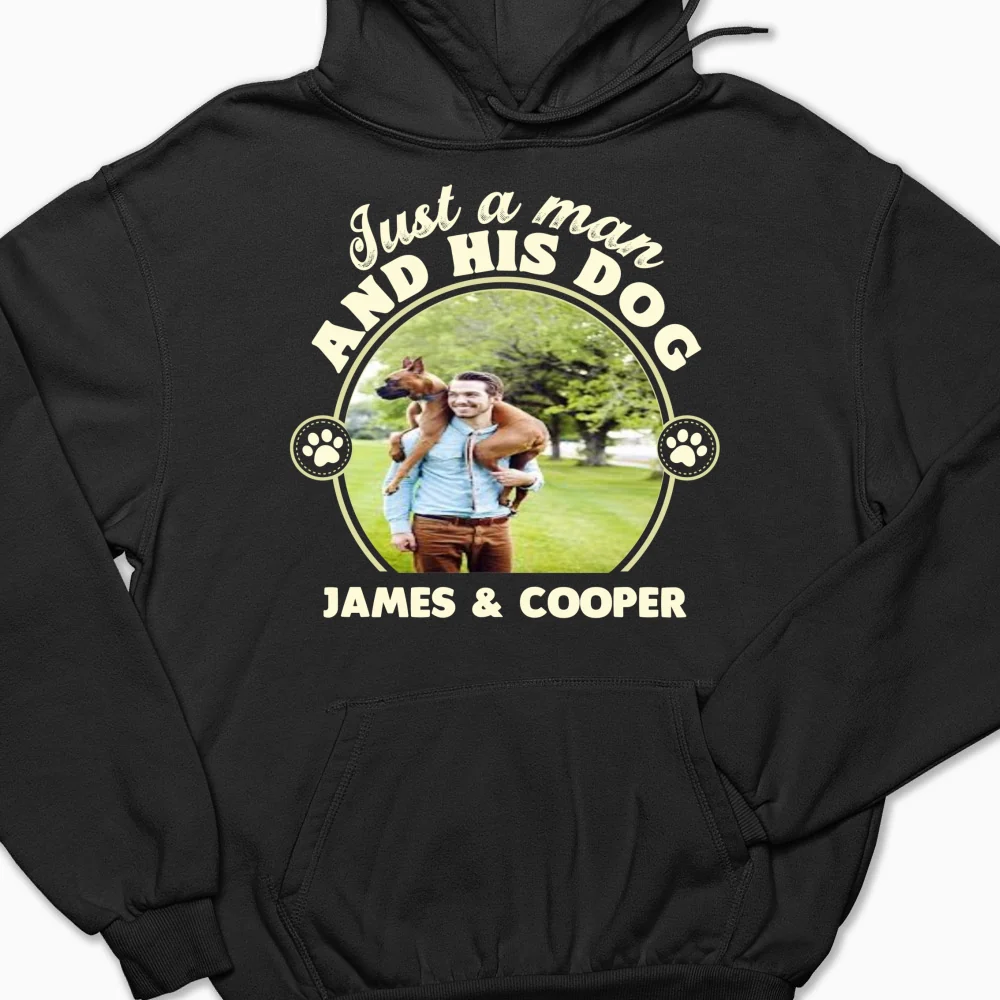The Man And The Dog Photo - Personalized Custom Hoodie - Image 6