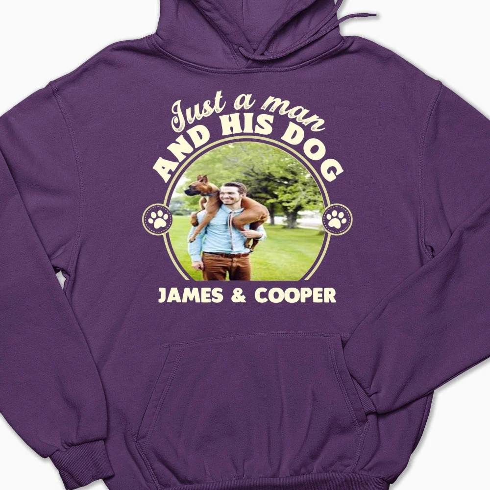 The Man And The Dog Photo - Personalized Custom Hoodie - Image 8