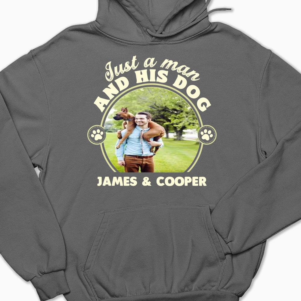 The Man And The Dog Photo - Personalized Custom Hoodie - Image 9